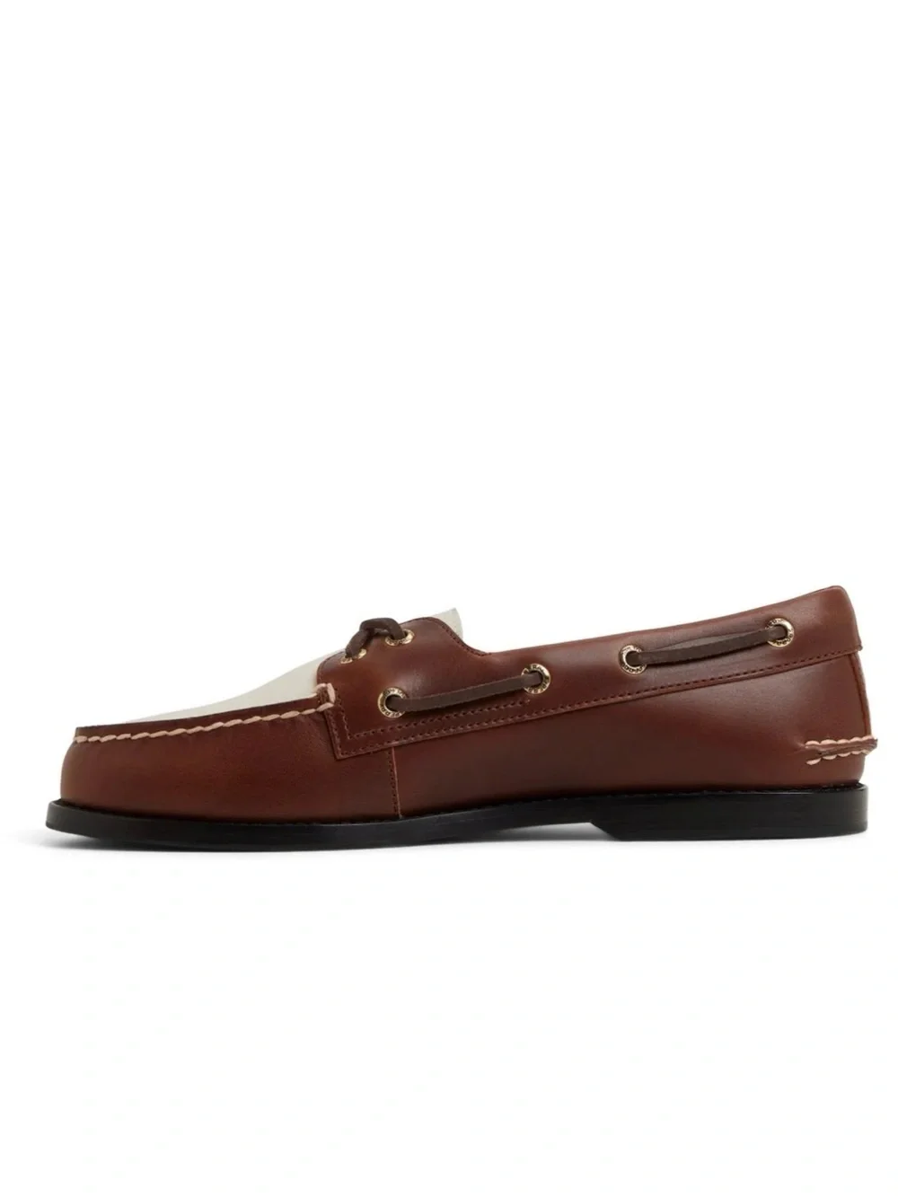 Sperry Gold Cup Prescott Two-Tone Brown & Cream Leather Boat Shoes NEW 14